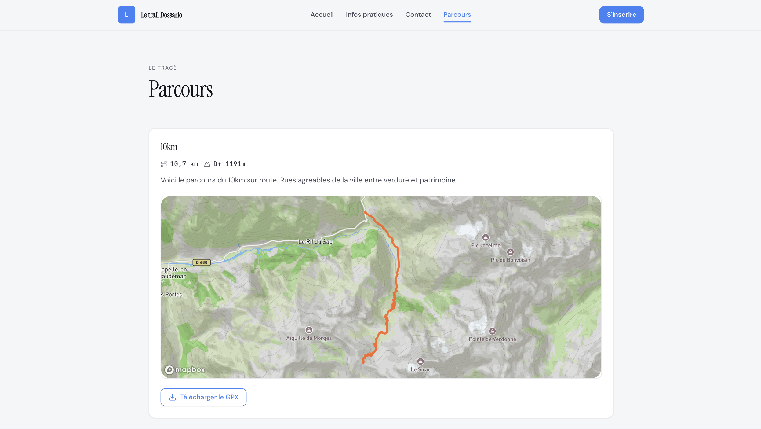 Page Parcours rendue côté coureur