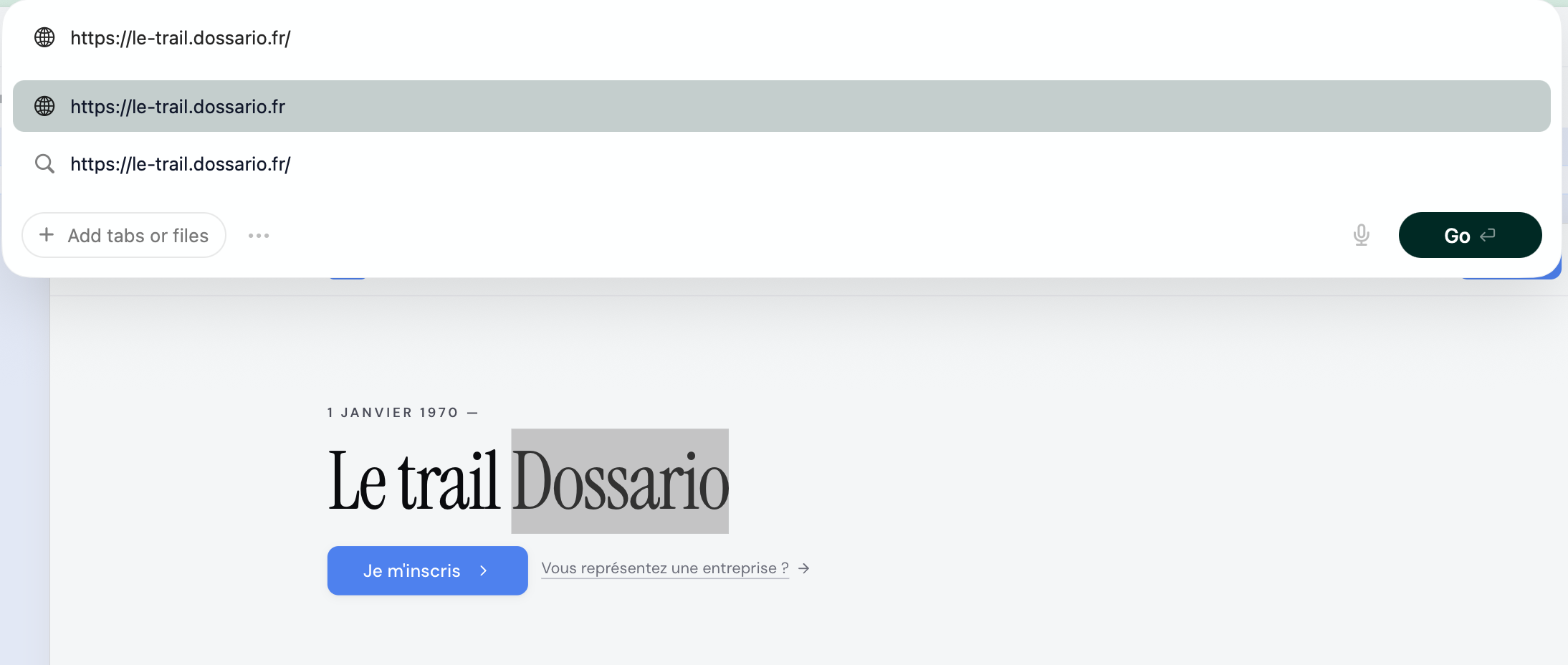 Site événement servi sur le domaine custom